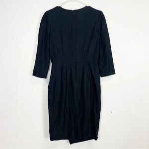 Eliza J Dress Womens Size 8 Black 3/4 Sleeve Ruched NWT NEW